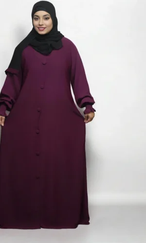 Burkha FULL BUTTONS OPEN in Wine