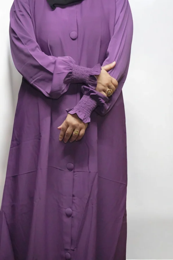 Burkha FULL BUTTONS OPEN in Purple