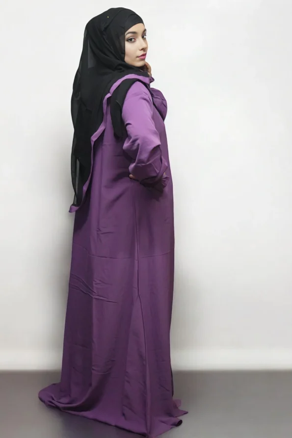 Burkha FULL BUTTONS OPEN in Purple