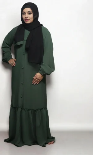 Burkha FULL BUTTON CHUN BOTTOM in Olive-Green