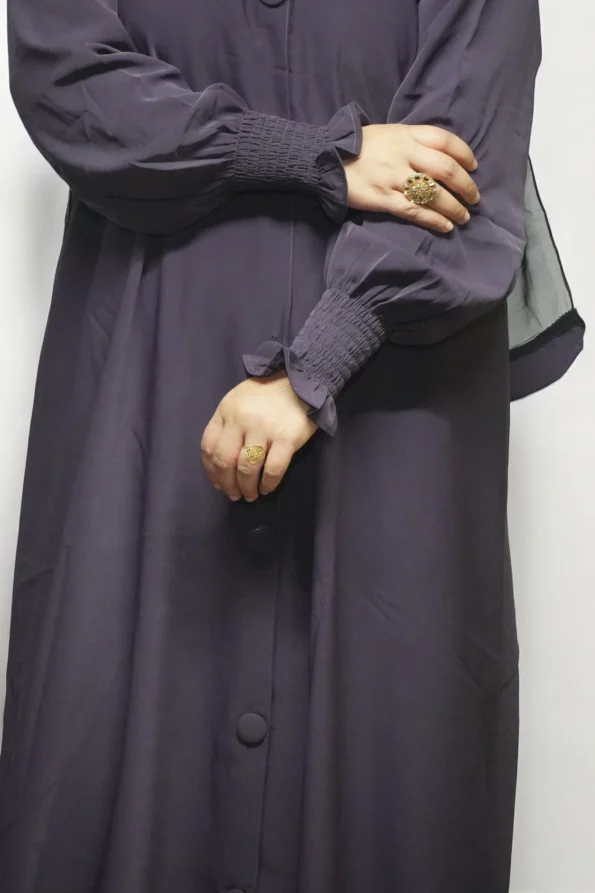 Burkha FULL BUTTONS OPEN in Dark-Purple
