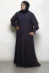 Burkha FULL BUTTONS OPEN in Dark-Purple