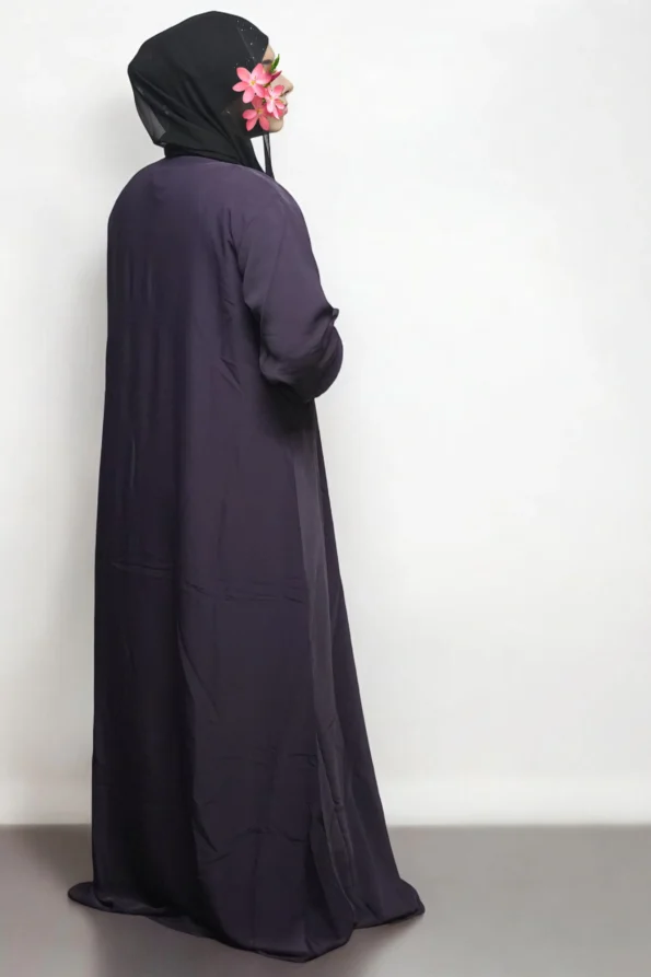 Burkha FULL BUTTONS OPEN in Dark-Purple