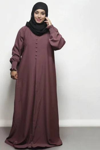Burkha Half Front Button in Brown