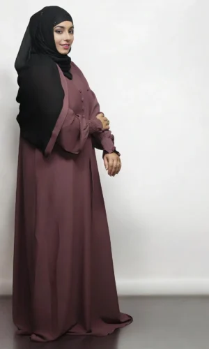 Burkha Half Front Button in Brown