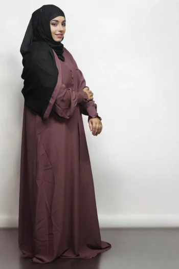 Burkha Half Front Button in Brown