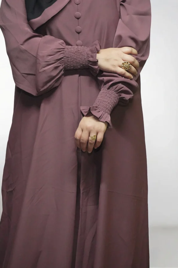Burkha Half Front Button in Brown