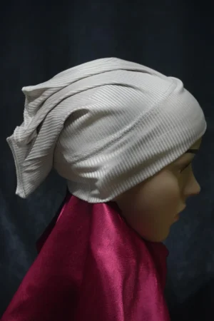 Ribbed Tube Cap For Hijab In (Warm Grey) Hosiery Cotton