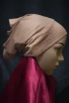 Ribbed Tube Cap For Hijab In (Copper Color) Hosiery Cotton