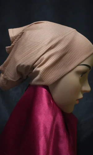 Ribbed Tube Cap For Hijab In (Copper Color) Hosiery Cotton