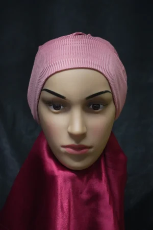 Ribbed Tube Cap For Hijab In (Fandango Pink) Hosiery Cotton