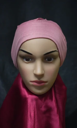 Ribbed Tube Cap For Hijab In (Fandango Pink) Hosiery Cotton