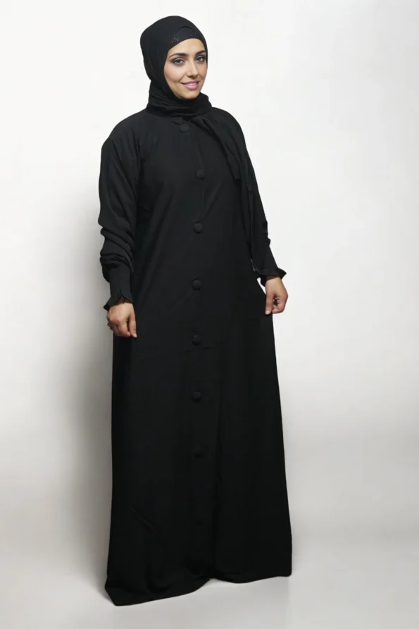 Burkha FULL BUTTONS OPEN in Black