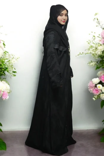 Premium Stone Work High Quality Burqa in Black