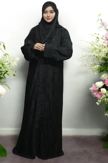 Premium Stone Work High Quality Burqa in Black