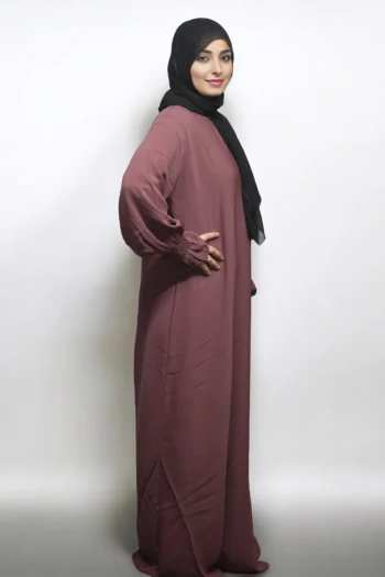 Simple Sleeves Chun Burkha in Brown