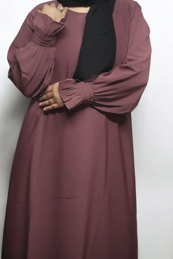 Simple Sleeves Chun Burkha in Brown