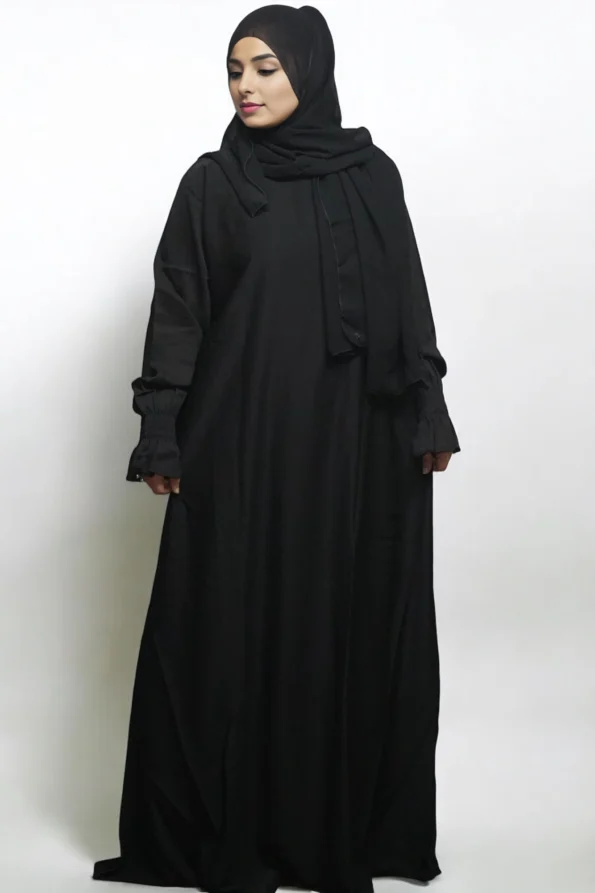 Simple Burkha Chun Sleeves in Black