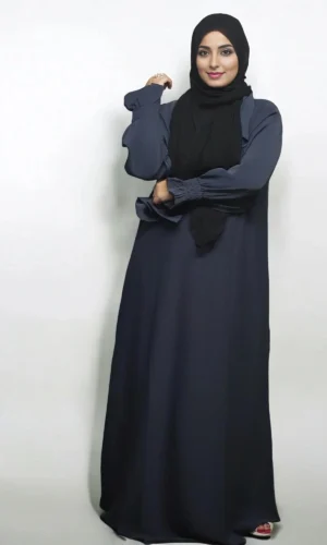 Simple Sleeves Chun Burkha in GRAY