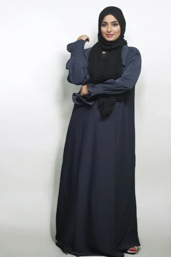Simple Sleeves Chun Burkha in GRAY