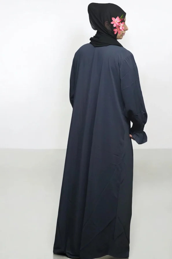 Simple Sleeves Chun Burkha in GRAY