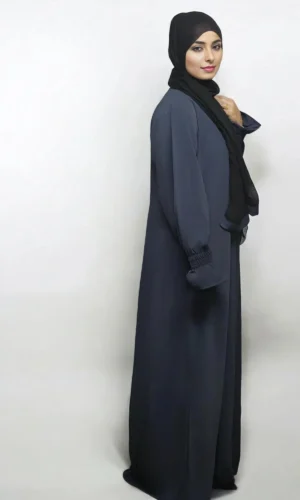Simple Sleeves Chun Burkha in GRAY