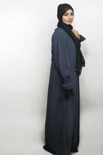 Simple Sleeves Chun Burkha in GRAY