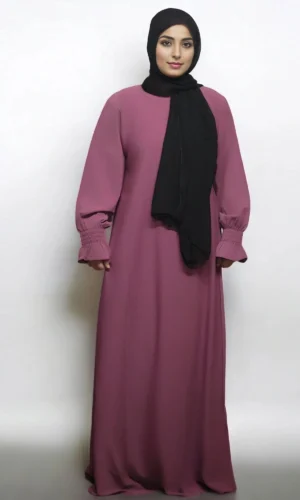 Simple Burkha Chun Sleeves in PASTEL PINK