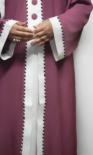 Burkha WHITE-MOTI-DANA in Pastel Pink