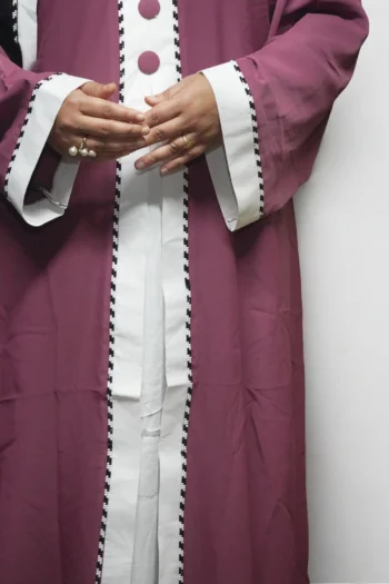 Burkha WHITE-MOTI-DANA in Pastel Pink