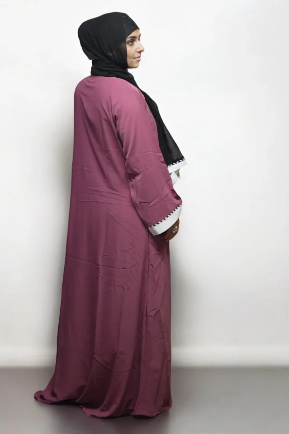 Burkha WHITE-MOTI-DANA in Pastel Pink