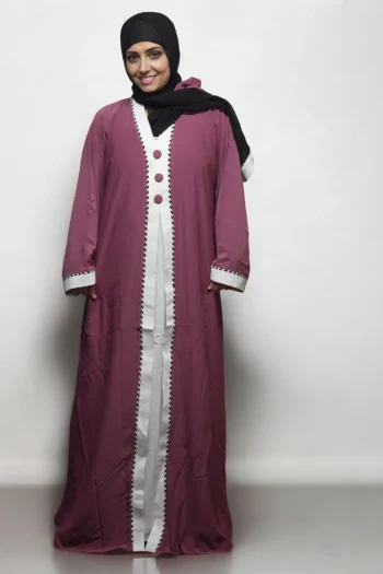 Burkha WHITE-MOTI-DANA in Pastel Pink