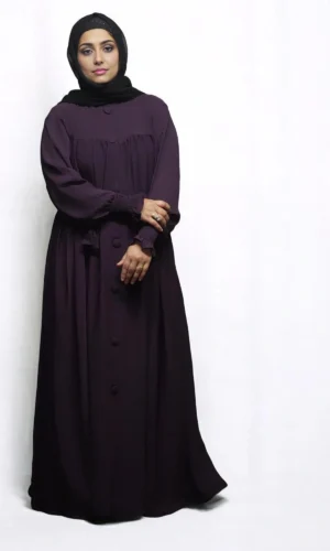 Turkish Burqa FULL BUTTONS OPEN Belt in Wine