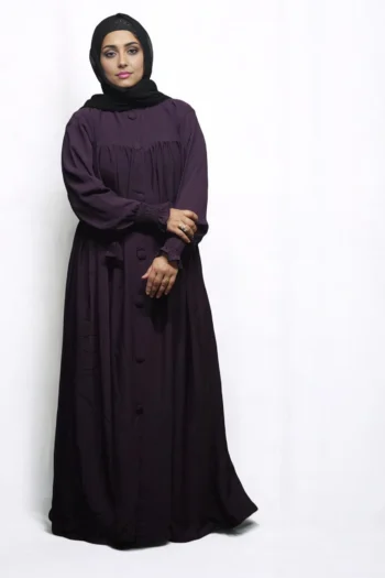 Turkish Burqa FULL BUTTONS OPEN Belt in Wine