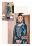 Pakistani Cambric Cotton Embroidered Salwar Suit Dress Wear Royal Teal Blue