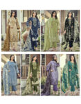 Pakistani Cotton Dress Material Unstitched Embroidered Salwar Kameez Suit with Cotton Mal Mal Dupatta Soft Blu