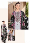 Pakistani Cambric Cotton Embroidered Salwar Suit Dress Black Ivory