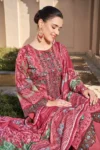 Pakistani Cambric Cotton Embroidered Salwar Suit Dress Rose Pink