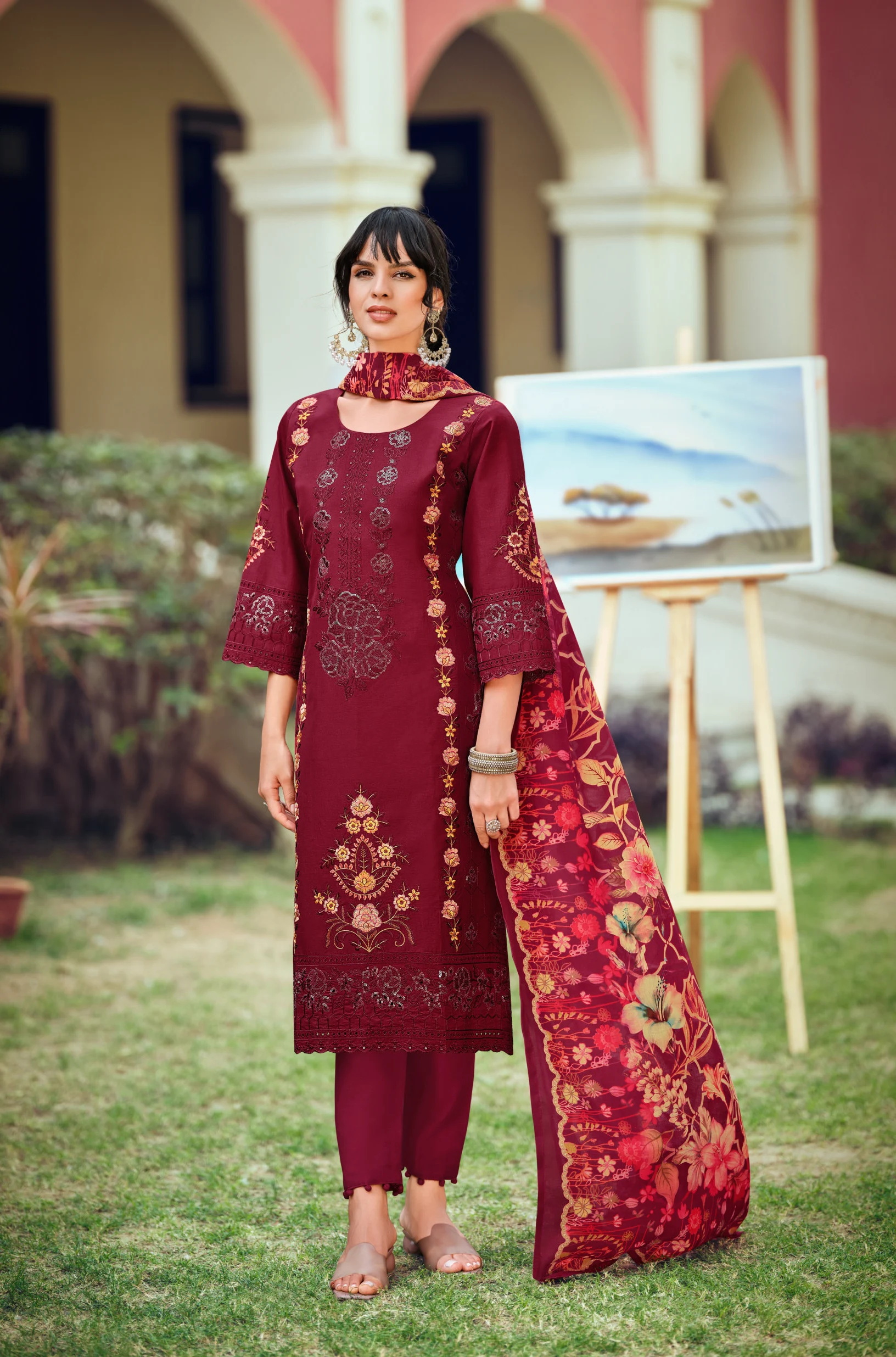 pakistani-pure-cotton-lawn-suit-maroon